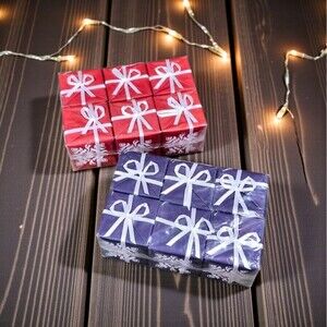 IKEA SNÖVITA Christmas Gift Box Ornaments Scandinavian 2009 Red Blue Set of 12